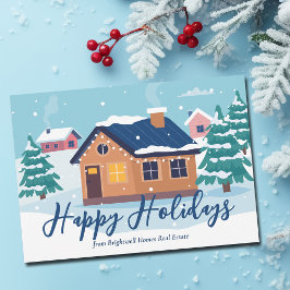 Tarjeta Festiva Personalizado Real Estate Company Happy Holidays W