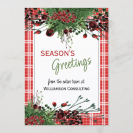 Tarjeta Festiva Personalizado Red Berries Green Holly Foliage Botá