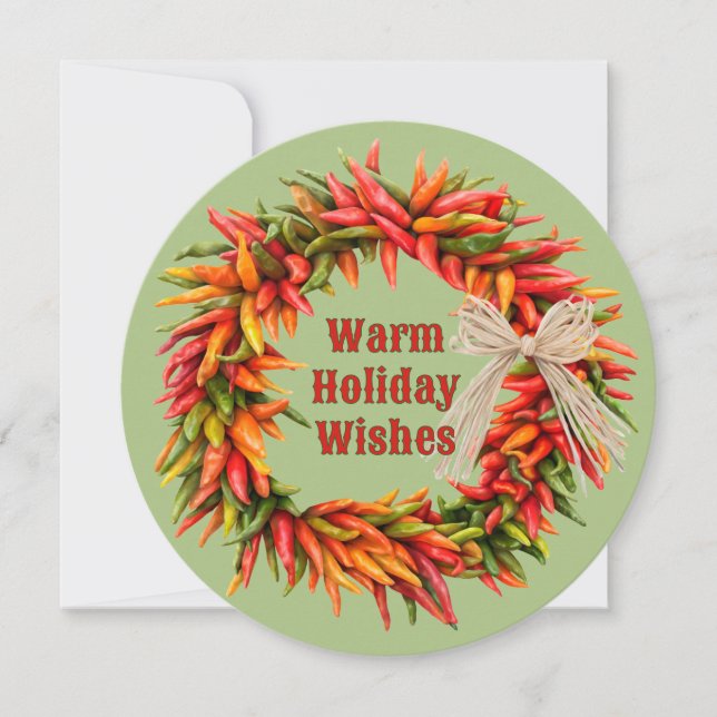 Tarjeta Festiva Personalizado Ristra Wreath del suroeste de Chile (Anverso)