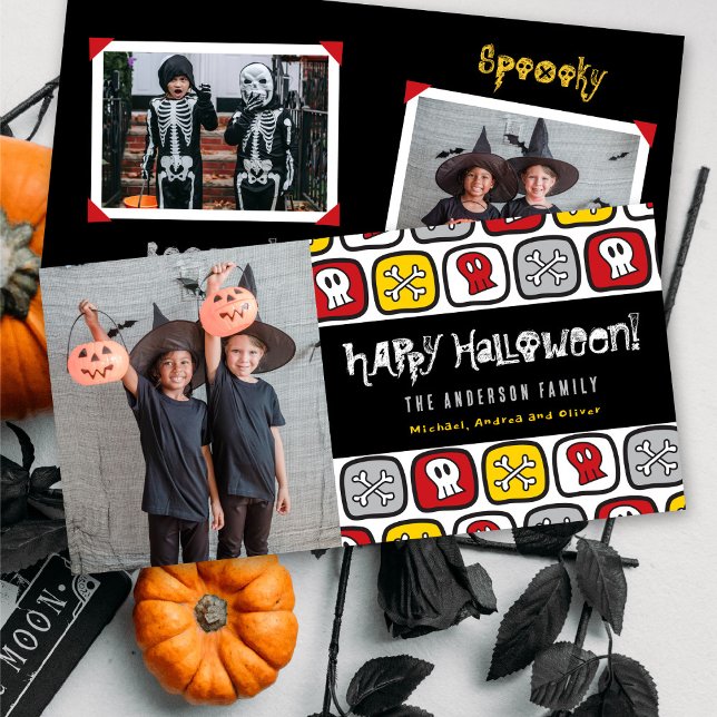Tarjeta Festiva Personalizado Skulls y foto de feliz Halloween de  (Subido por el creador)
