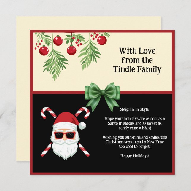 Tarjeta Festiva Personalizado "Sleighin' in Style" Saludo de navid (Anverso / Reverso)