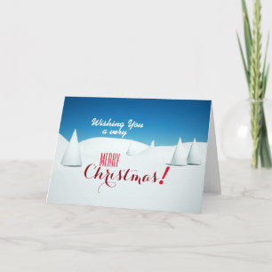 Tarjeta Festiva Personalizado SNOWY MERRY CHRISTMAS SEASON'S GREET