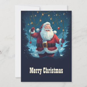 Tarjeta Festiva Personalizado Sonriendo Santa Claus