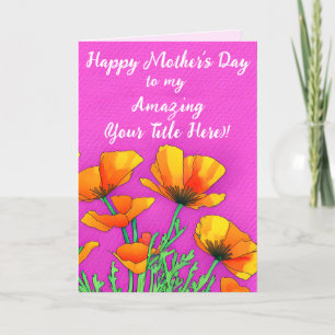 Tarjeta Festiva Personalizado Su nombre o título Día de la Madre r
