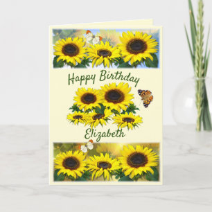 Tarjeta Festiva Personalizado Sunflower personalizado Mensajes de