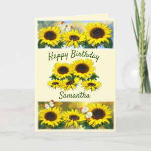Tarjeta Festiva Personalizado Sunflower personalizado Mensajes de