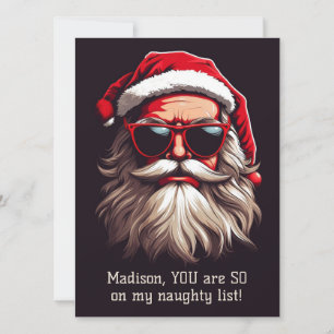 Tarjeta Festiva Personalizado Texto Grumpy Santa
