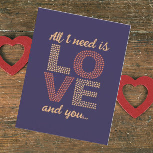 Tarjeta Festiva Personalizado Todo lo que necesito es amor Corte V