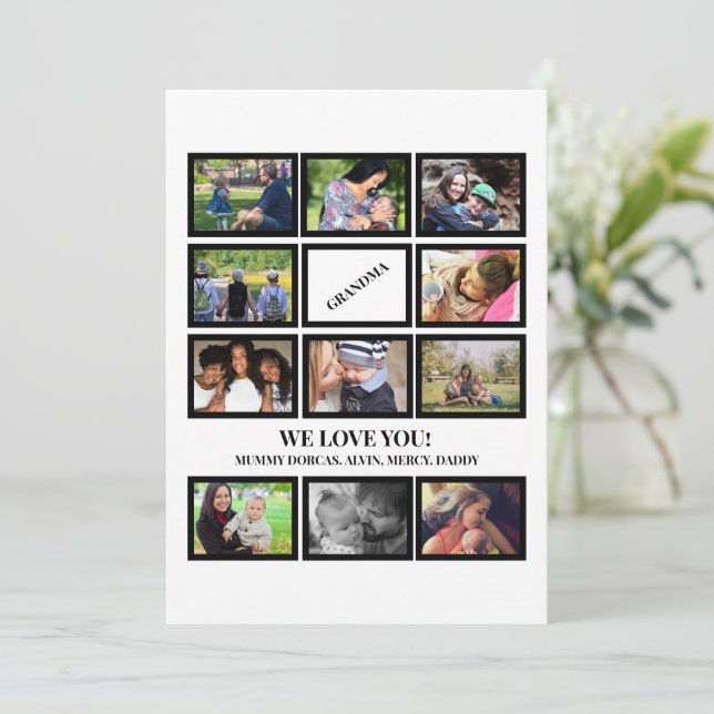 Tarjeta Festiva Personalizado Trendy Grandma Día de la Madre 11 Co (Anverso de pie)