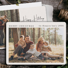 Tarjeta Festiva Personalizados minimalistas Navidades simple foto