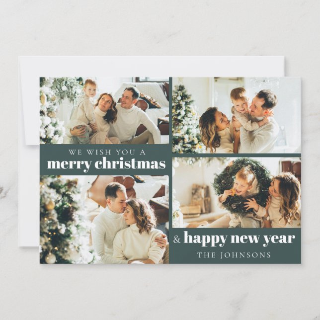 Tarjeta Festiva Personalizados  modernos Navidades de fotografía d (Anverso)