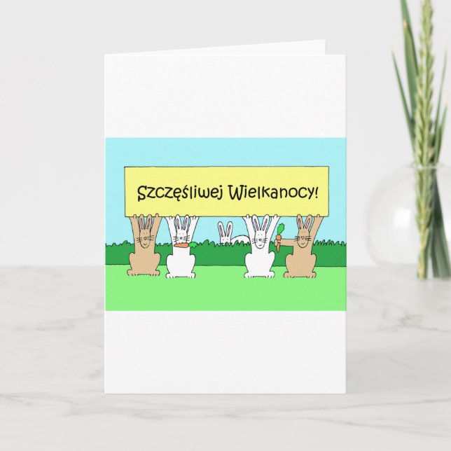 Tarjeta Festiva Personalizados polacos felices de Pascua (Anverso)