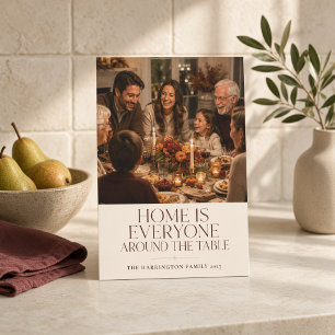 Tarjeta Festiva Personalizados Reunidos Alrededor de la Mesa