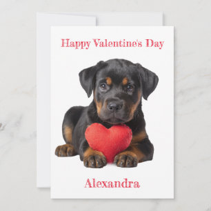 Tarjeta Festiva Personalizar a Rottweiler Puppy Valentine