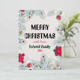 Tarjeta Festiva personalizar de navidades de la familia blanca mod