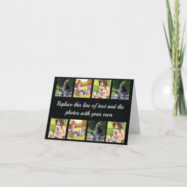 Tarjeta Festiva Personalizar el collage de fotografías y la tarjet (Anverso)