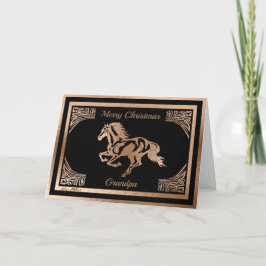 TARJETA FESTIVA PERSONALIZAR EL SILHOUETTE DE CABALLO DE COBRE