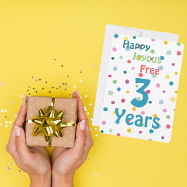 Tarjeta Festiva Personalizar hito - Feliz Alegre Libre 12 Pasos