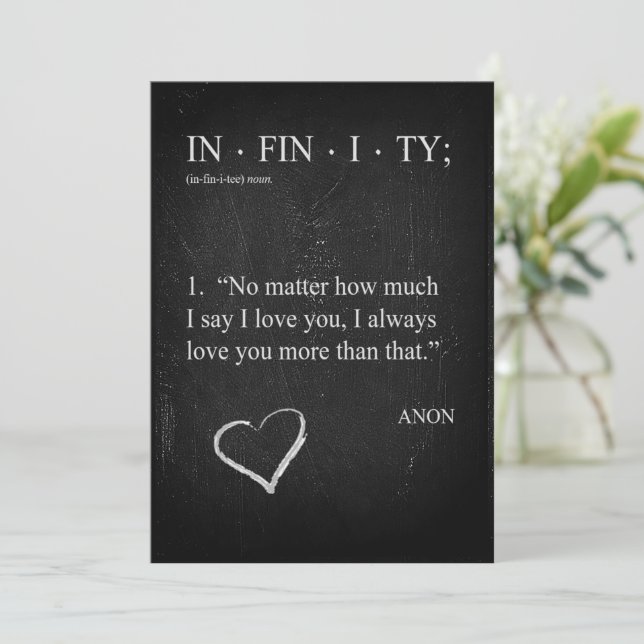 Tarjeta Festiva Personalizar INFINITY TE AMA MÁS San Valentín (Anverso de pie)