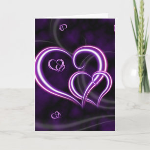 Tarjeta Festiva Personalizar los corazones morados elegantes