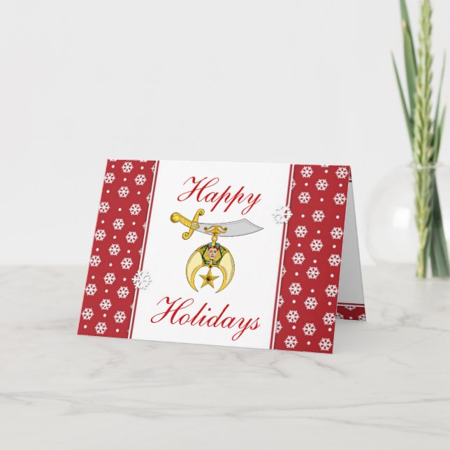 Tarjeta Festiva Personalizar los saludos navideños de Emblem Shrin (Anverso)