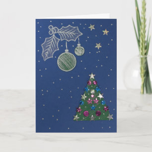 Tarjeta Festiva Personalizar Navidades brillar y ramificar
