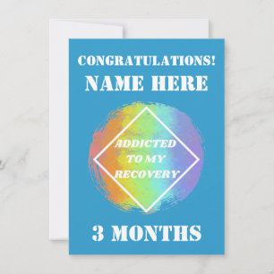 Tarjeta Festiva Personalizar nombre/ hito Adicto a mi recuperación