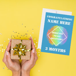 Tarjeta Festiva Personalizar nombre/ hito Adicto a mi recuperación