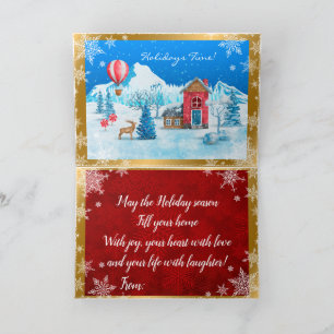 Tarjeta Festiva Personalizar paisaje nevado