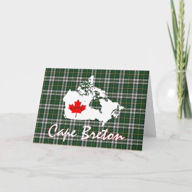Tarjeta Festiva Personalizar tartán de Cabo Breton Love Canada (Anverso)