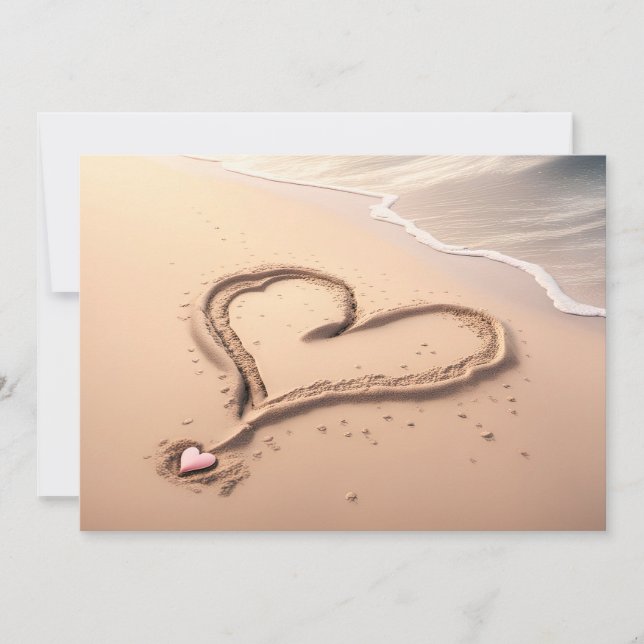 Tarjeta Festiva Personalize Greeting Card Beach Heart (Anverso)