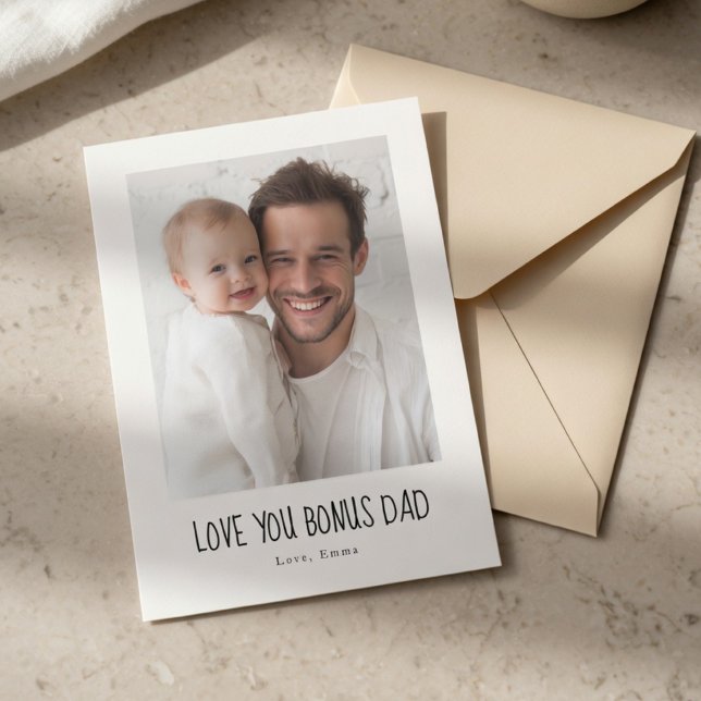 Tarjeta Festiva Personalized Bonus Dad Photo Card | Custom Gift (Subido por el creador)