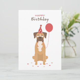 Tarjeta Festiva Personalized Boxer Birthday Card, boxer lover card