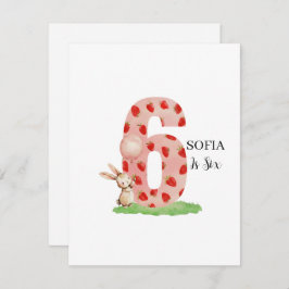 Tarjeta Festiva Personalized Bunny 6th Birthday Card for Girls