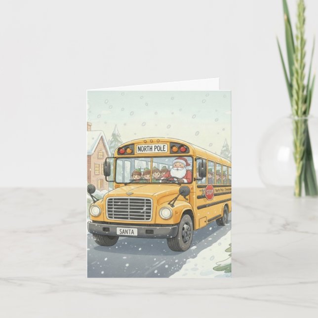 Tarjeta Festiva Personalized Christmas Card for School Bus Drivers (Anverso)