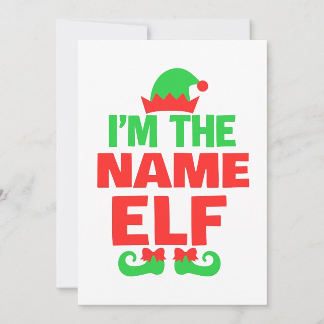 Tarjeta Festiva Personalized Christmas Elf (Anverso)