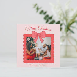 Tarjeta Festiva Personalized Cute Christmas Photo Collage 