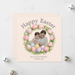 Tarjeta Festiva Personalized Elegant Floral Easter 