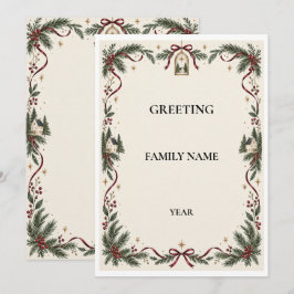 Tarjeta Festiva Personalized Family Housemark Christmas Card