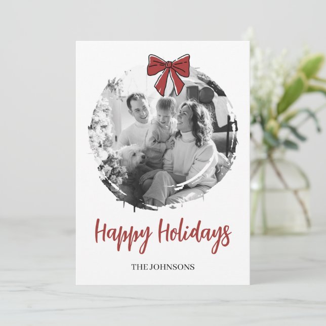 Tarjeta Festiva Personalized Family Photo Christmas Card (Anverso de pie)
