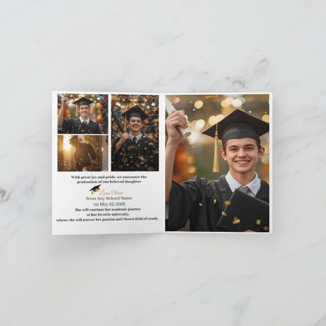 Tarjeta Festiva Personalized Graduation Party Photo Invitation  (Interior)