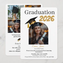 Tarjeta Festiva Personalized Graduation Party Photo Invitation Car