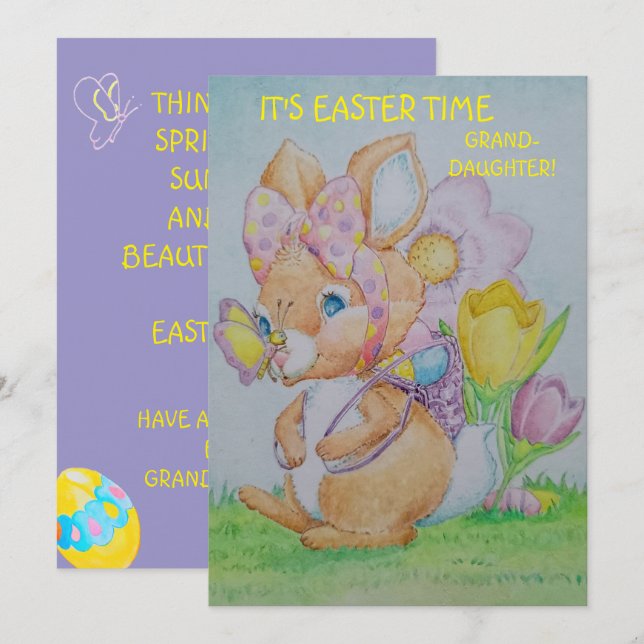 Tarjeta Festiva Personalized Granddaughter's Easter Greeting Card  (Anverso / Reverso)