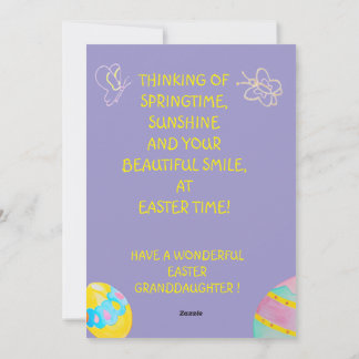 Tarjeta Festiva Personalized Granddaughter's Easter Greeting Card