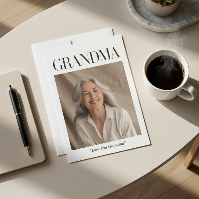 Tarjeta Festiva Personalized Grandma Photo Card | Love You Grandma (Subido por el creador)