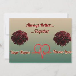 Tarjeta Festiva Personalized Green Heart&Bouquet-valentine's card