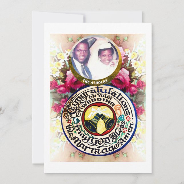 Tarjeta Festiva Personalized Hand carved Gourd Wedding Gift Card (Anverso)