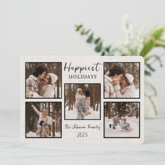Tarjeta Festiva Personalized Happiest Holidays Card with Photos