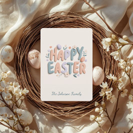 Tarjeta Festiva Personalized Happy Easter Family Greeting Card