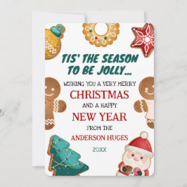 Tarjeta Festiva Personalized Jolly Gingerbread Cookies Christmas